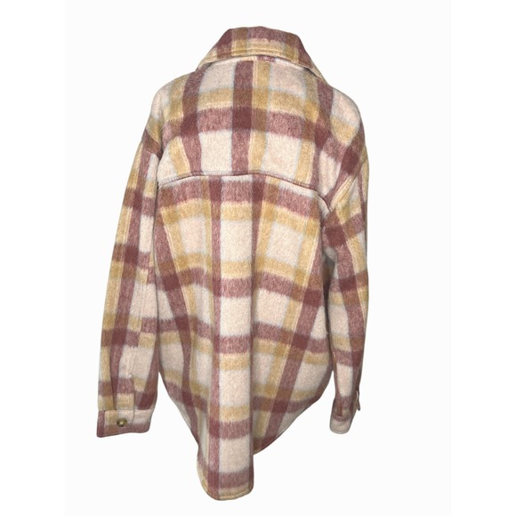 Sweet Lovely by Jen Plaid Shacket 1XL Overshirt Jacket‎ Button Front Brown Tan - Picture 6 of 6